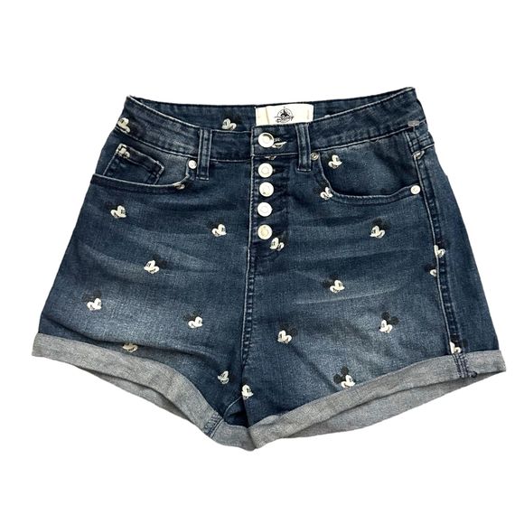 Disney Parks Button Fly Mickey Mouse Jean Shorts Women's Size 3 - Picture 1 of 6